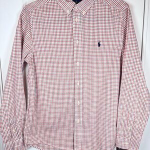 Ralph Lauren Boys 18 Button-Down Shirt | Tattersall Plaid Cotton Preppy Classic
